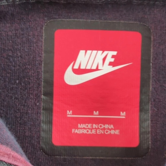 Nike Hoodie Mens Medium Maroon Full Zip Sweatshirt Athletic Logo 811710-681 - Picture 7 of 10